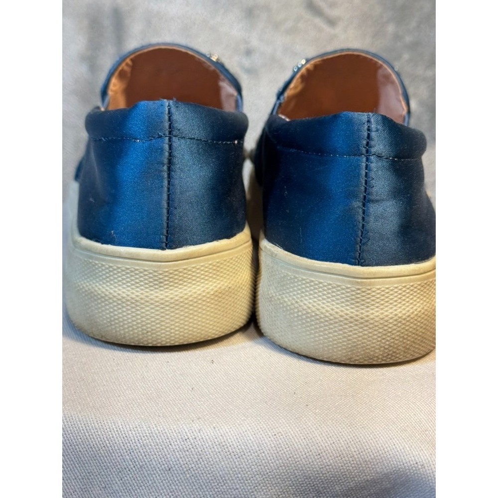 Topshop slip-on loafers 38 blue comfort shoes pearl embellished crystal preppy - Picture 5 of 10